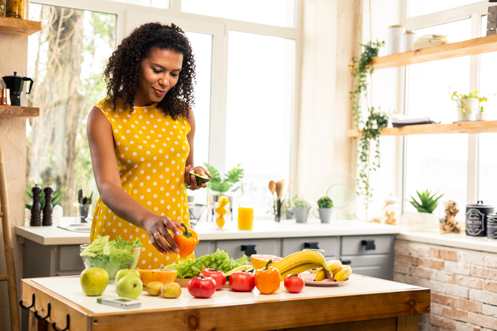 Licensed Nutritionist preparing healthy food