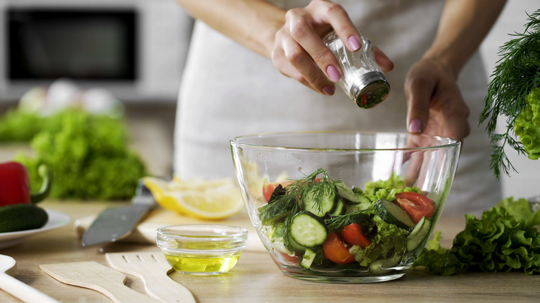 Registered Dietitian preparing a health salad