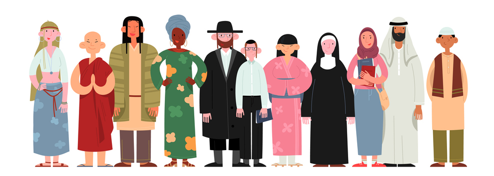 Diverse group of religious people