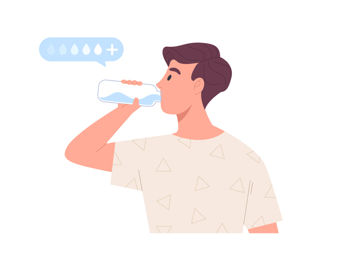 man drinking water to hydrate himself